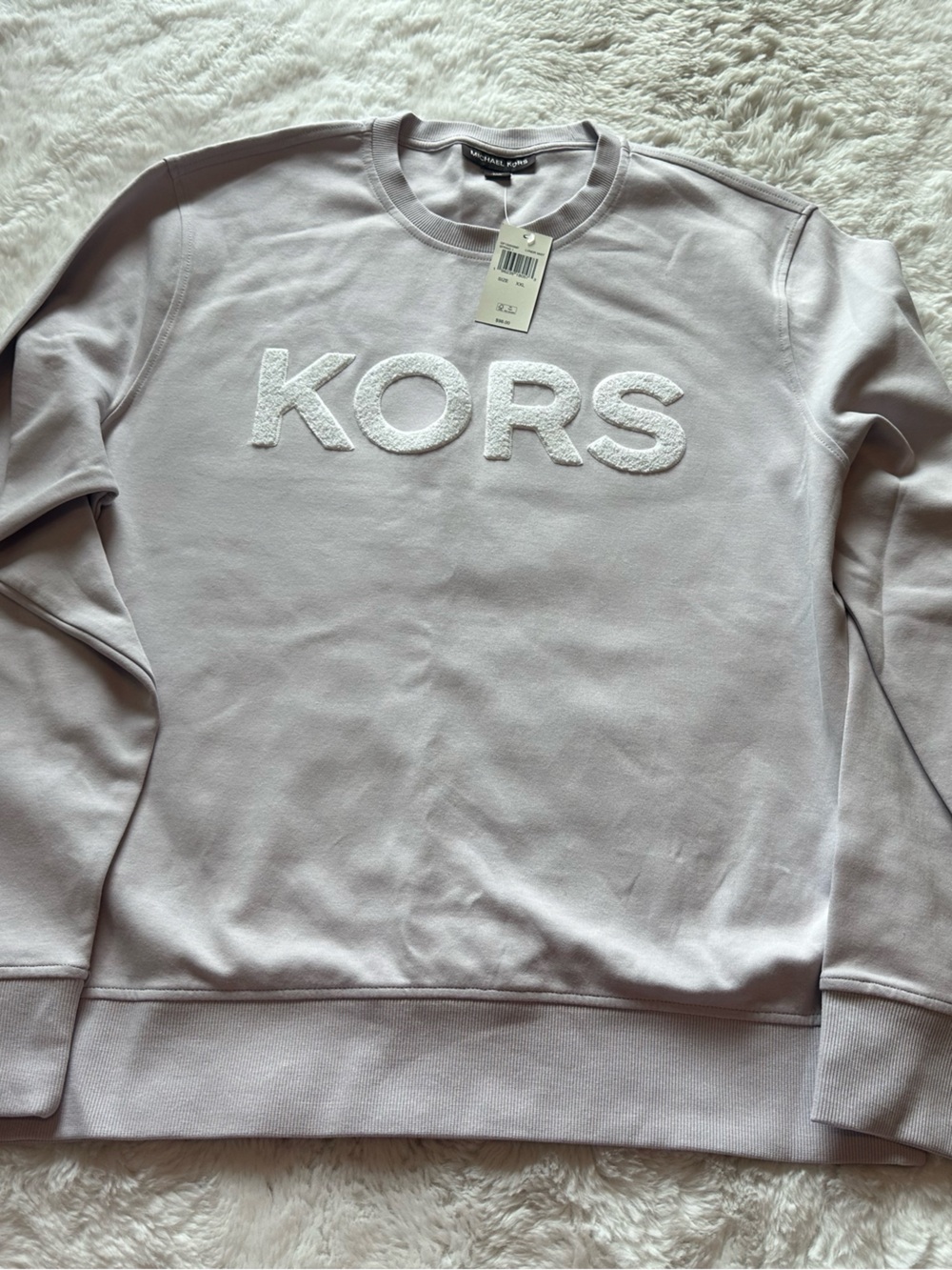 Michael Kors Crewneck in Light Lavender with Raised KORS